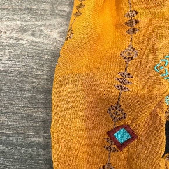 Wrangler Retro Embordiery Southwestern Boho Hippie Baby Doll Blouse Small - Picture 13 of 13